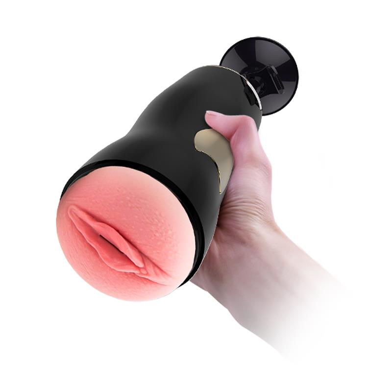 Bossoftoys - 63-00056 - Masturbator Black - Vibrating Pussy Masturbator - Suction Cup - 7 Vibration modes - 28 CM / 11 Inch - Flesh