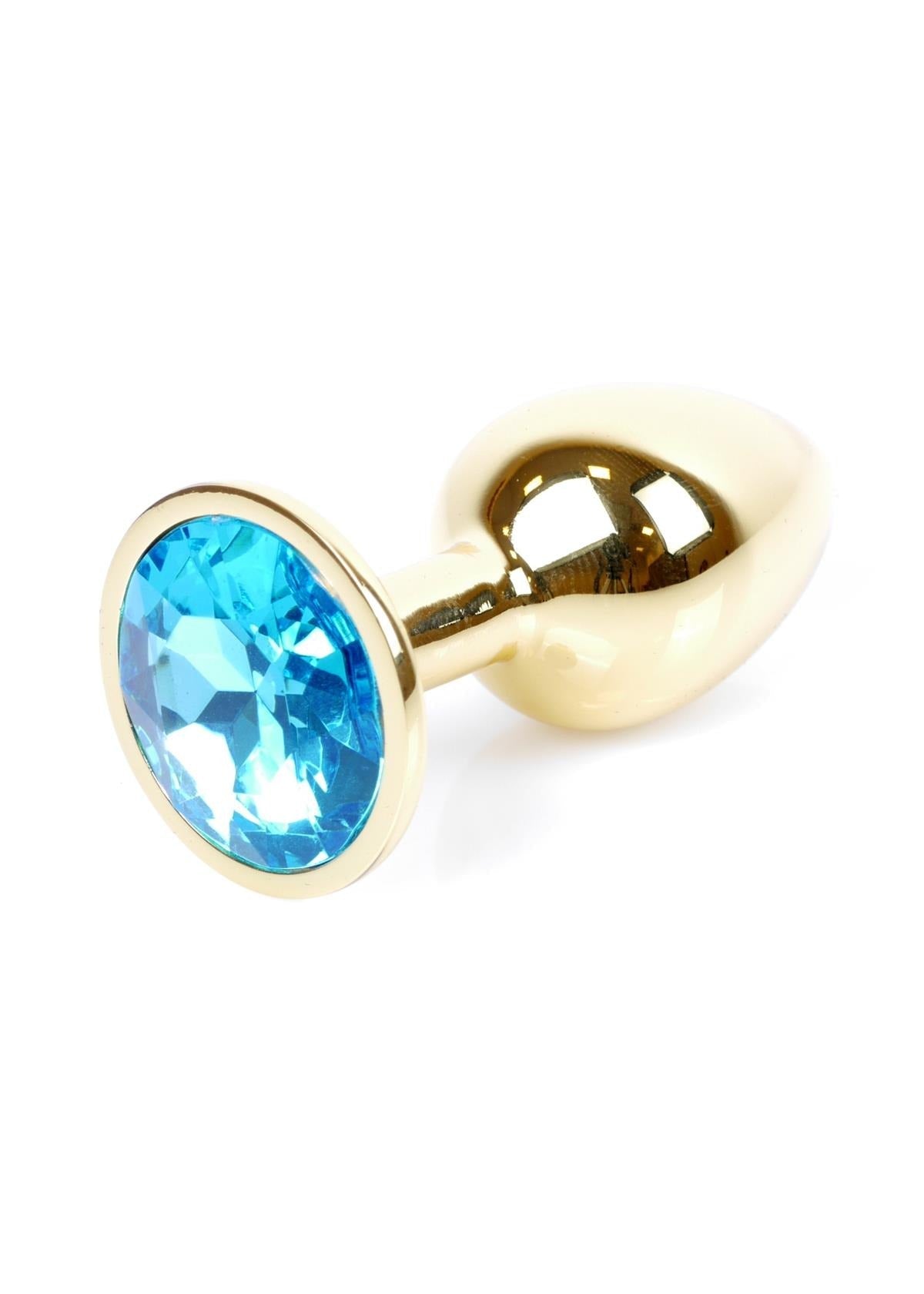 Bossoftoys - 64-00022 - Plug - Gold - Anal - Light Blue stone - attractive colour window box