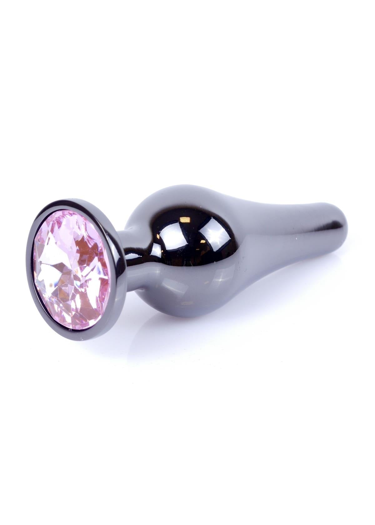 Bossoftoys - 64-00054 - Butt - Plug - Dark - Silver - Anal - Rose - length 9,5 cm - dia 3 cm - window colour box