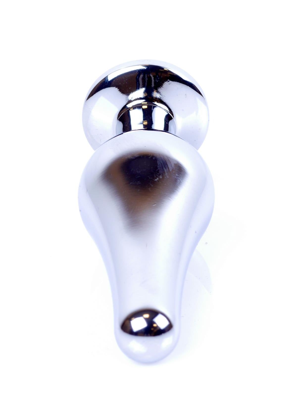 Bossoftoys - 64-00079 - Silver big Butt Plug - anal plug with Purple stone - length 9 cm - dia 2,9 cm - colour window box