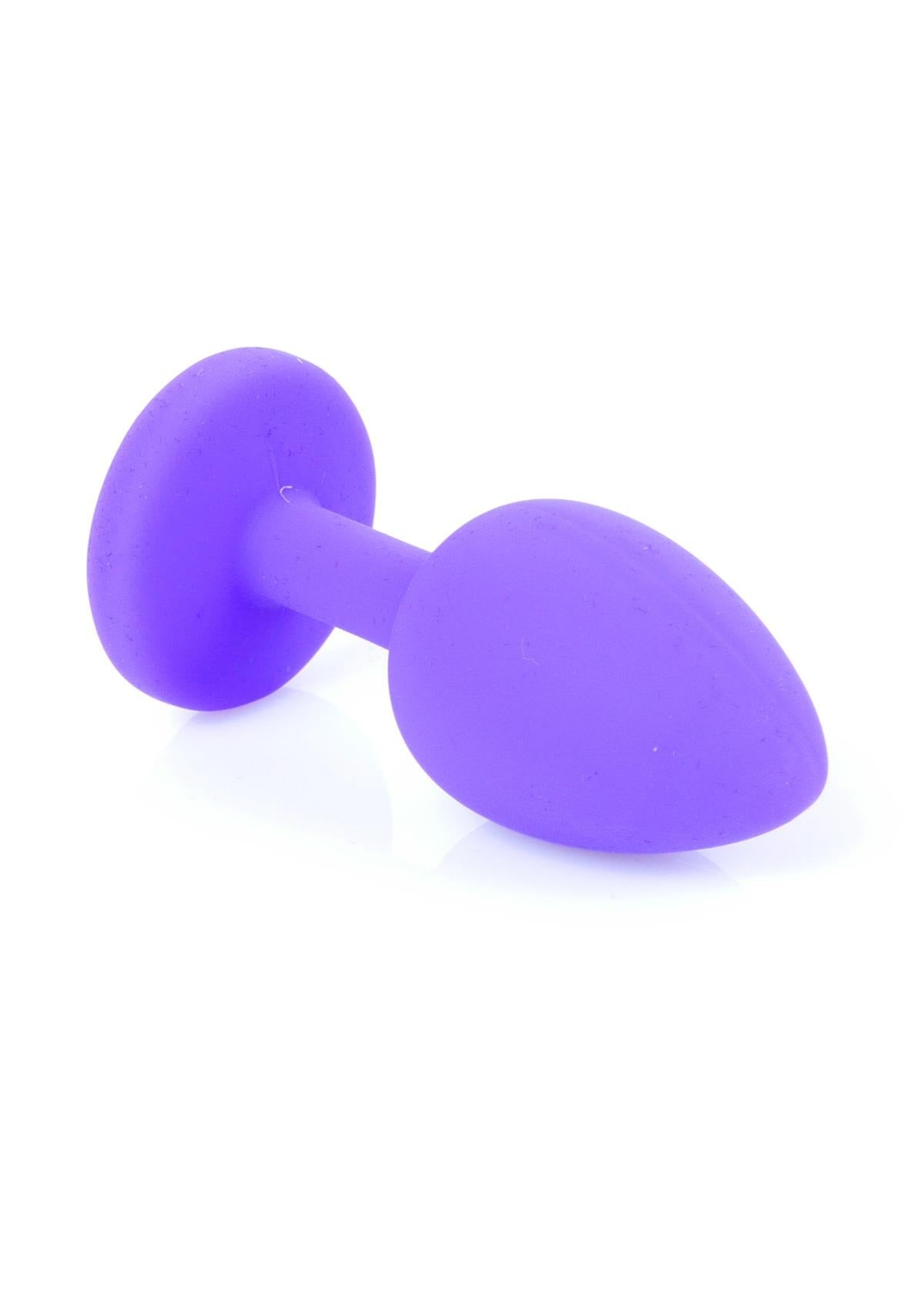 Bossoftoys - 64-00086 -Purple Silicone Anal Plug - anal plug with red stone - Medium size - length 7 cm - dia 2,7 cm - colour window box