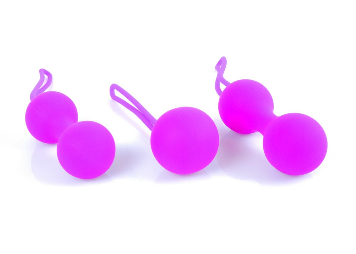 Bossoftoys - 64-00103 - Silicone kegal ball set  - 3 different styles - Pink