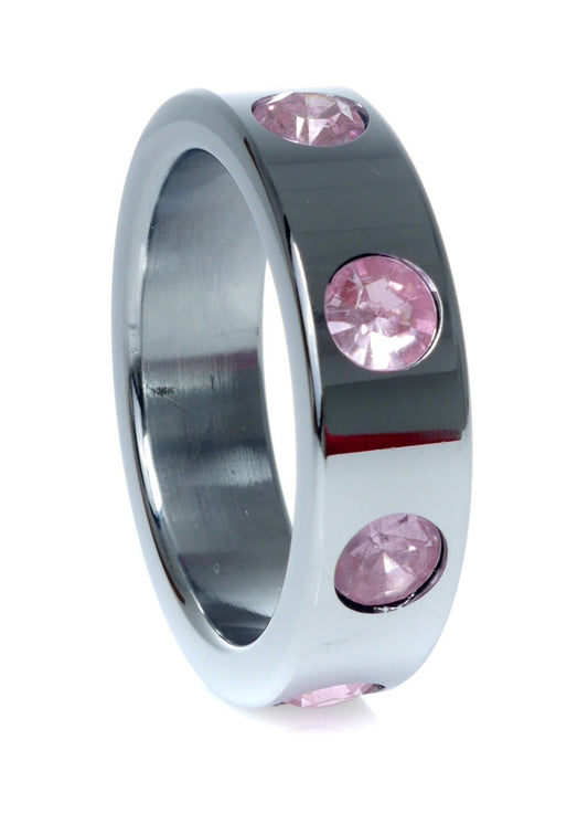 Bossoftoys - 64-00122 - Stainless steel - Metal Cockring - with rose Diamond stones - Large size - inner dia 4,5 CM - outer dia 5,5 CM