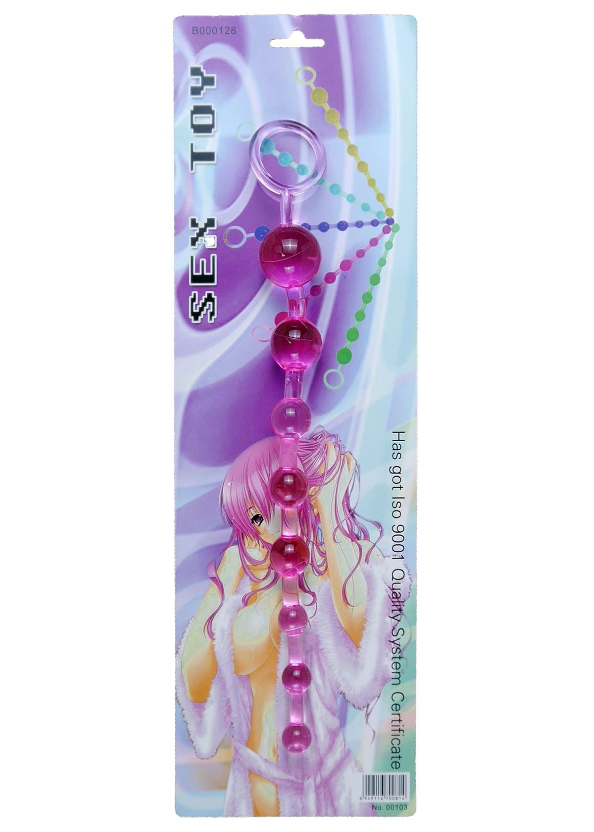 Bossoftoys - 67-00084 - Juicy jelly Anal Beads - Extra Long length - Pink - 29 m- Dia 1,2 cm  / 2,8 cm