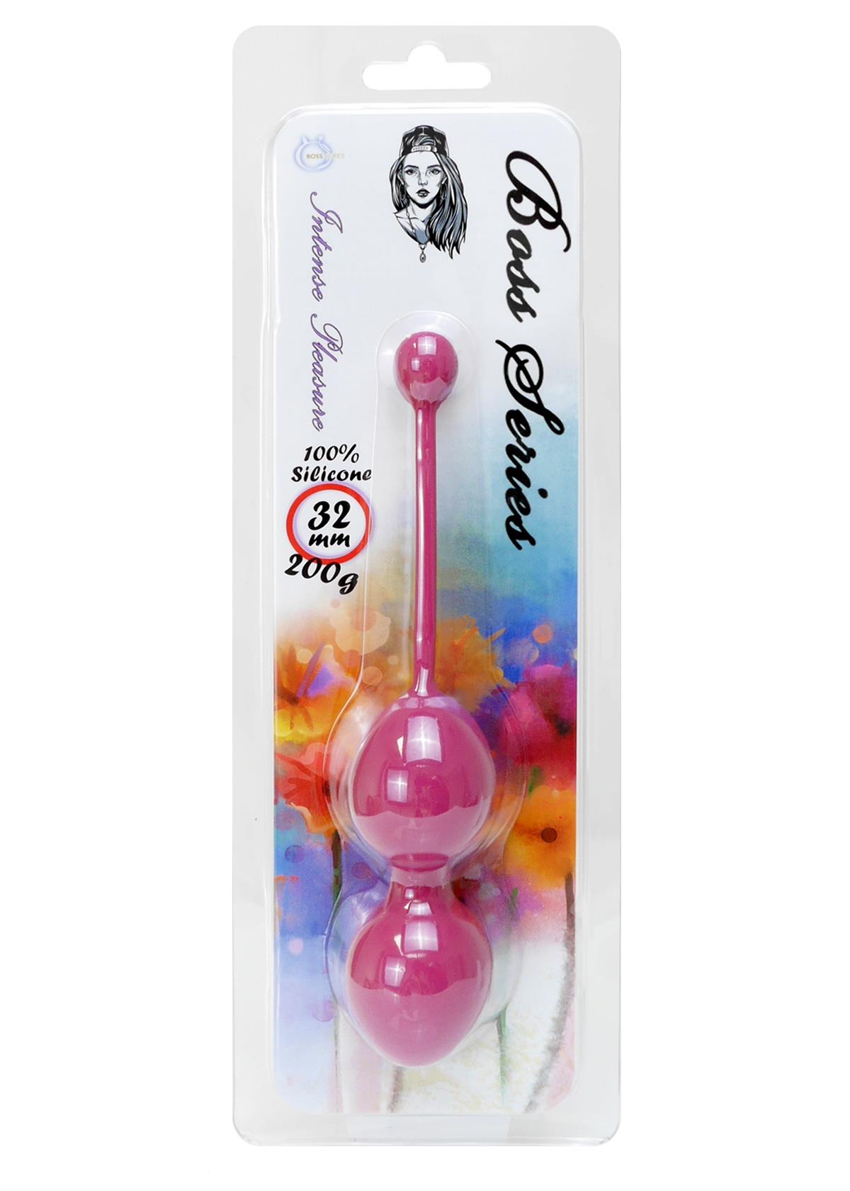 Bossoftoys - 75-00013 - Silicone Kegel Balls - length 16,5 cm - width  32mm  - 200g - DarkPink - strong blister