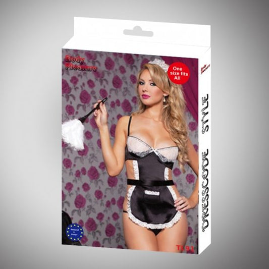 Body Pleasure Stijlvolle Kamermeid - TL91 - Rollenspel - Kamermeid - One Size Fits Most - Geschenkdoos - Wit