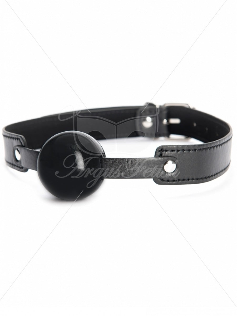 Argus Zwarte Rubberen Bal Gag - Lederlook Band - AF 001022