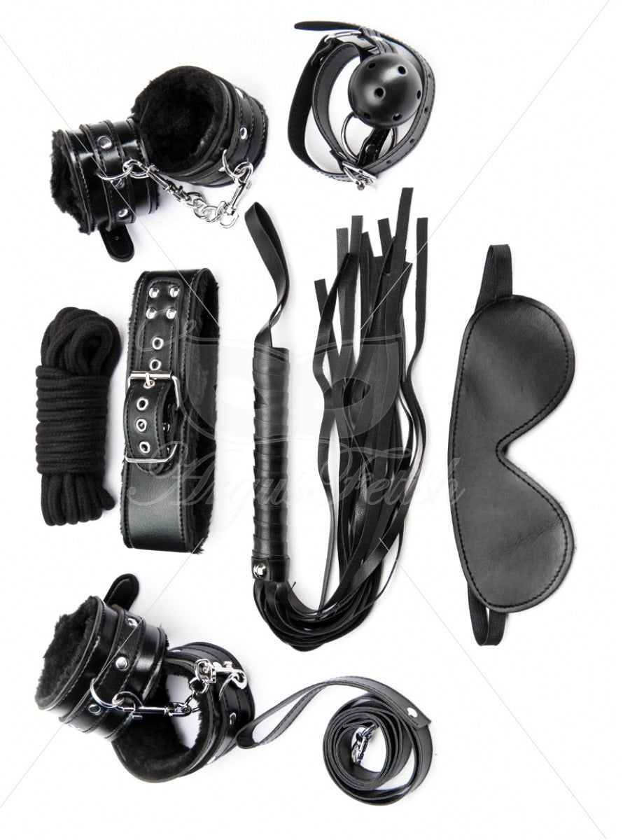 Argus Zwarte Bondage Set - 7 stuks - AF 001038