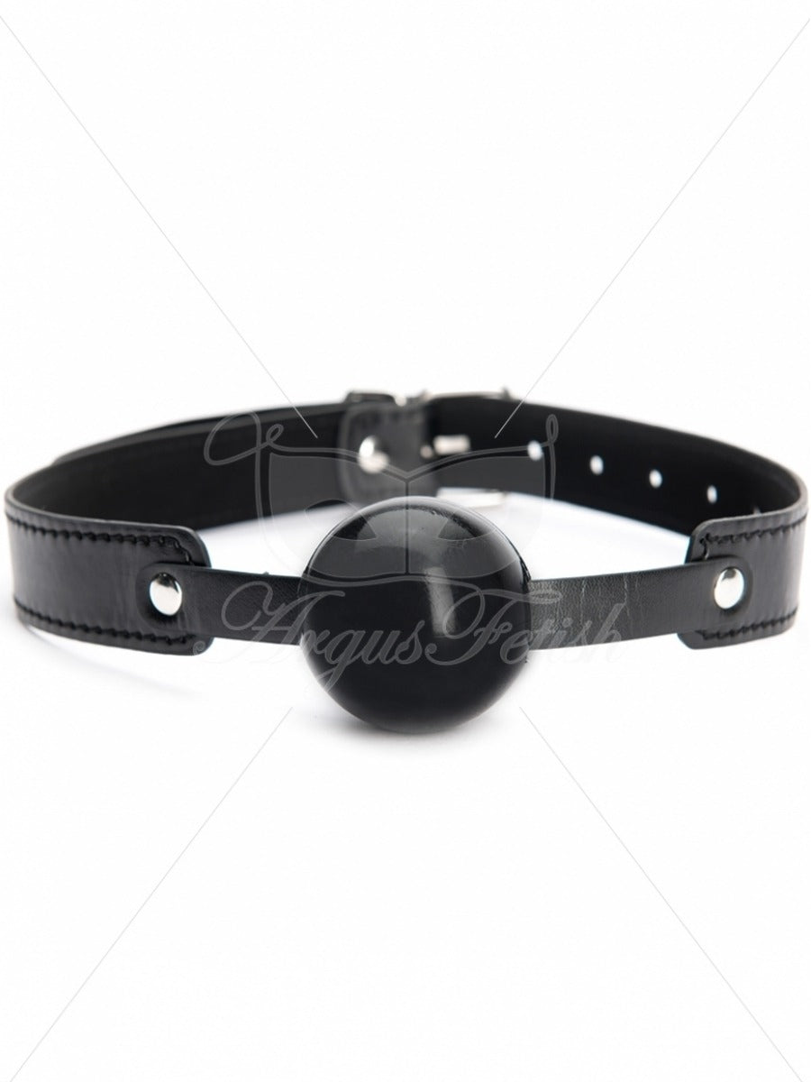 Argus Zwarte Rubberen Bal Gag - Lederlook Band - AF 001022