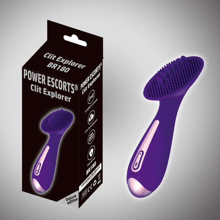 Power Escorts - BR180 - Clit Explorer - Clit & G Spot Vibrator - Rechargeable - Silicone - 15 CM - Purple