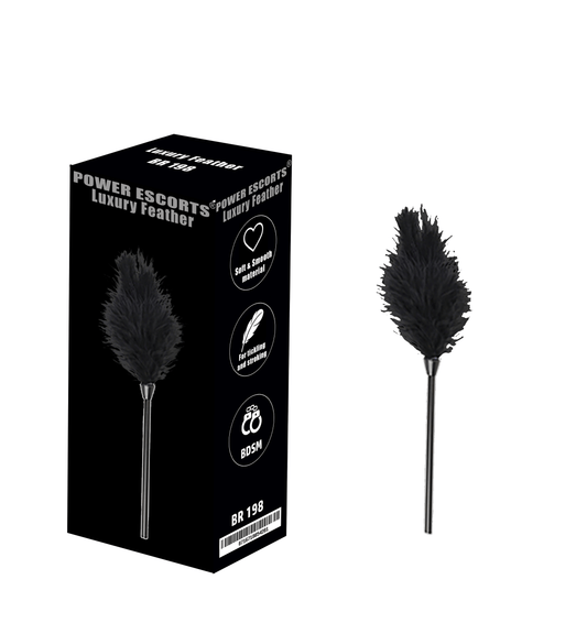 Power Escorts - Luxury Feather - Feather Tickler - BDSM - Black - Colour Packing - BR198black