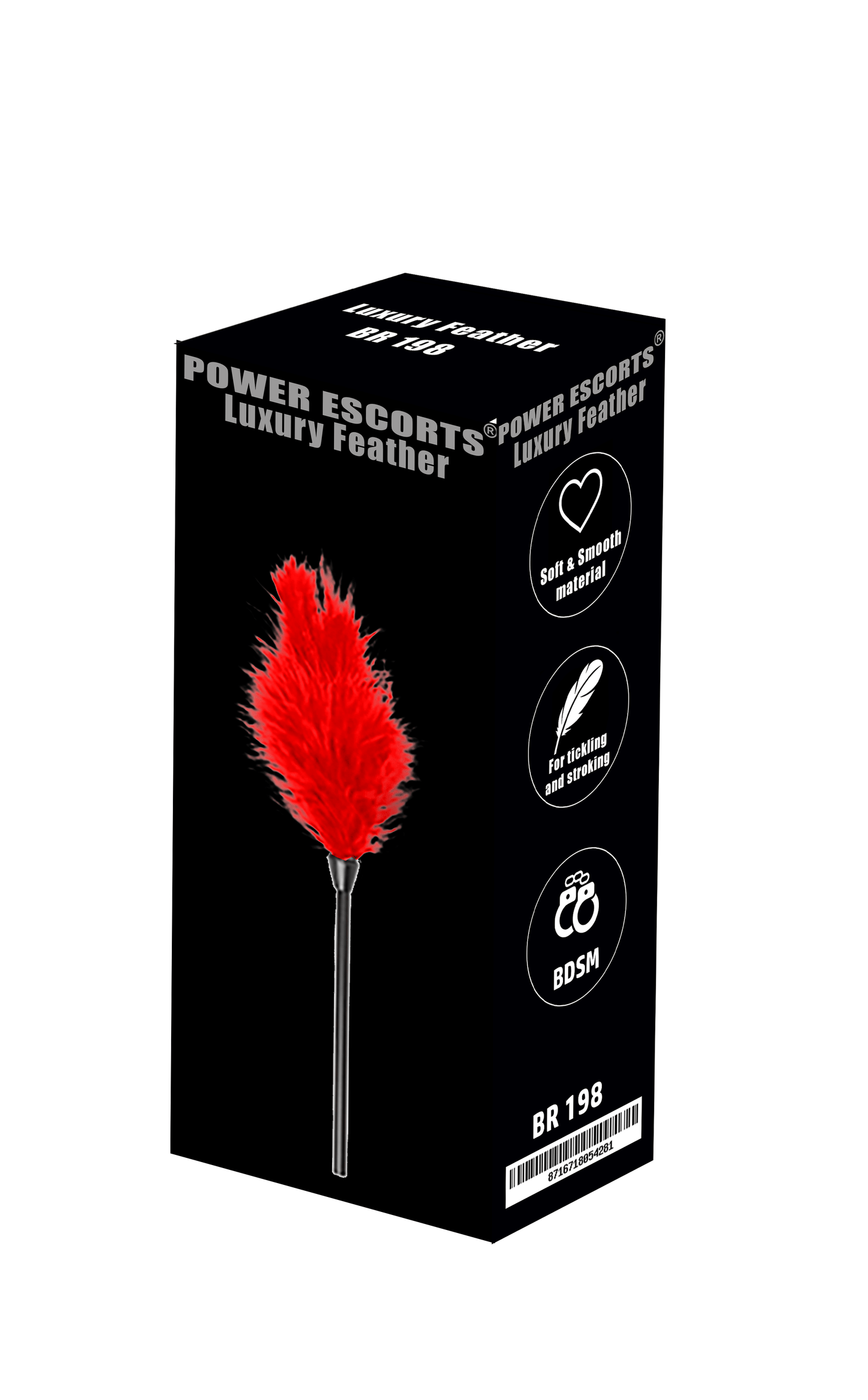 Power Escorts - br198 - Luxury Feather - Feather Tickler - BDSM - Red - Colour Packing