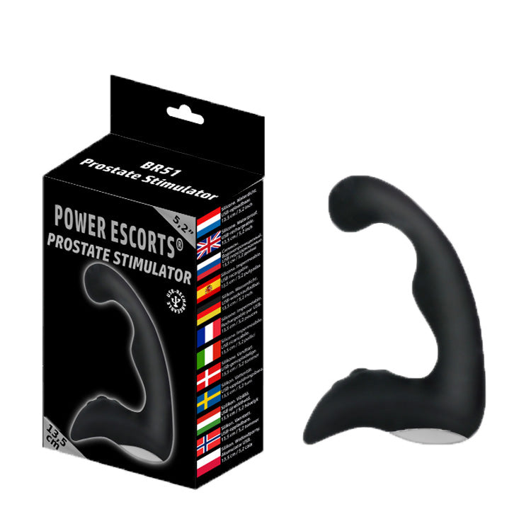 Power Escorts Oplaadbare Silicone Prostate Stimulator - BR51 - Zwart