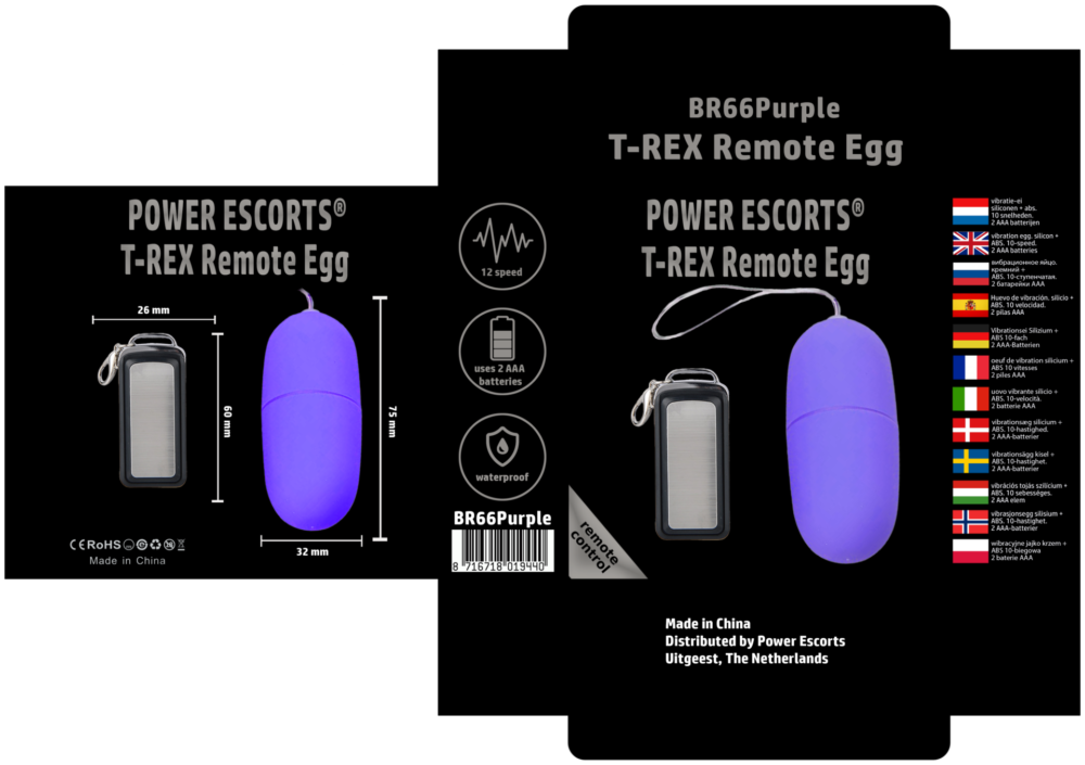 Power Escorts T Rex Remote Egg -BR66 Purple - 10 Speed