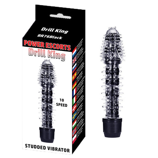 Power Escorts Drill King Vibrator - L 16,8 Cm Zwart - BR76