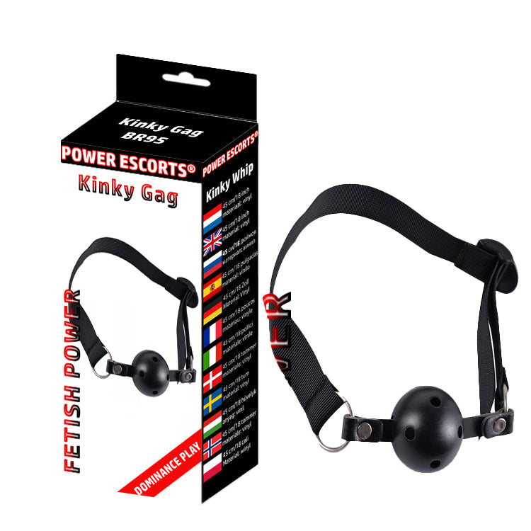 Power Escorts - BR95 - Kinky Ball Gag - Black - Fetish Power