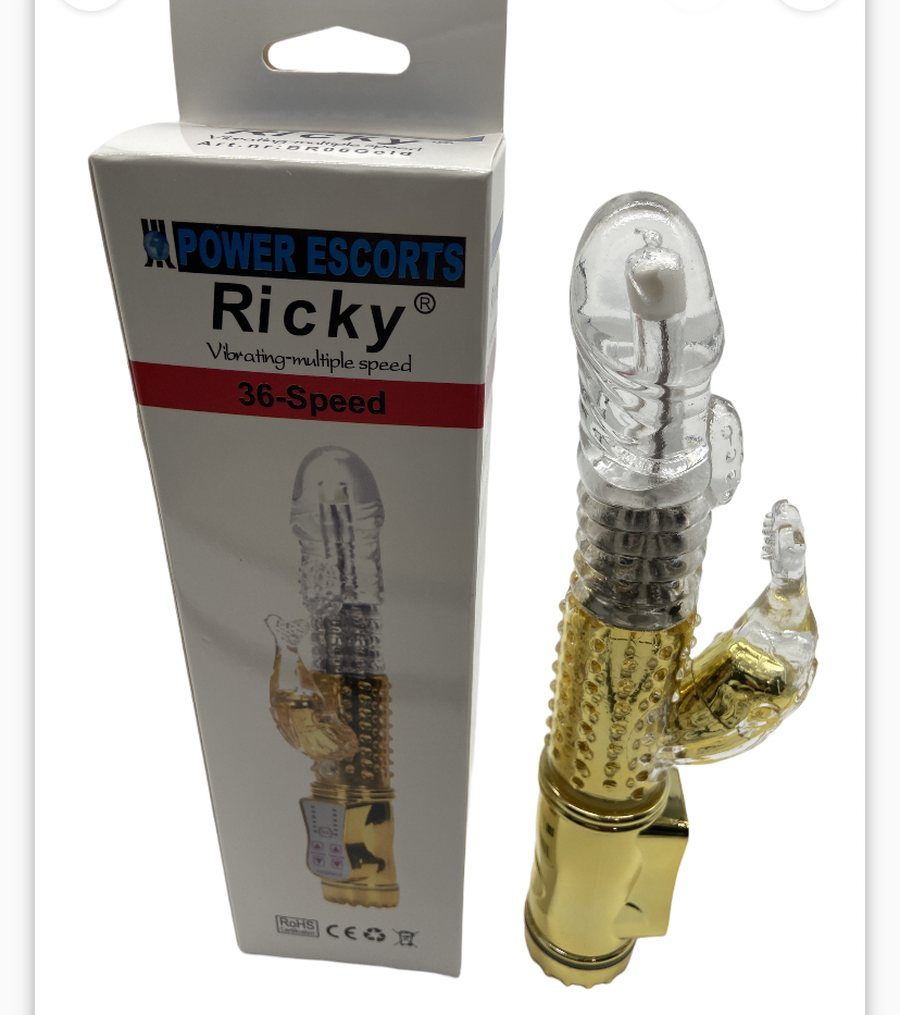 Power Escorts - Br06 - Ricky Gold G Spot Vibrator - Rabbit - 36 functions