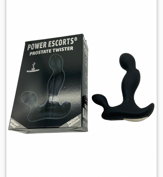 Power Escorts Prostate Twister Rechargeable Prostate Stimulator - Black - BR278