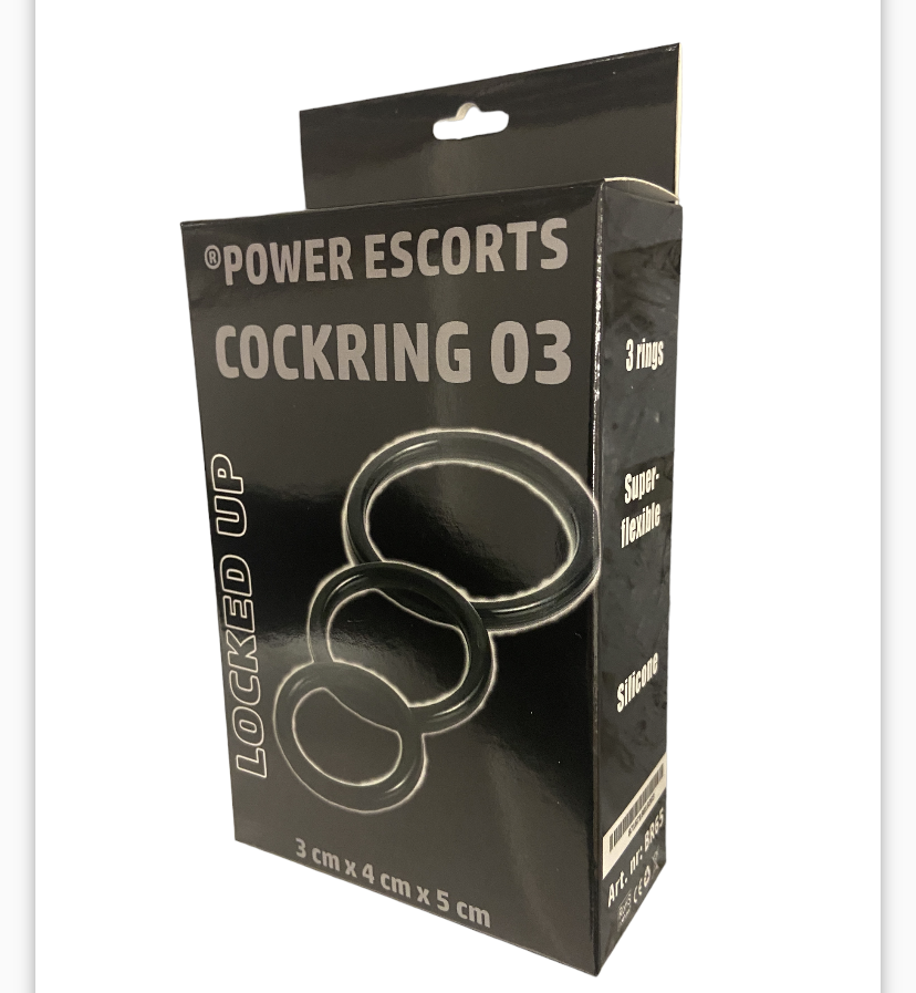 Power Escorts Cockring 03 - 3-Pack Silicone Penis Rings - Black - BR65