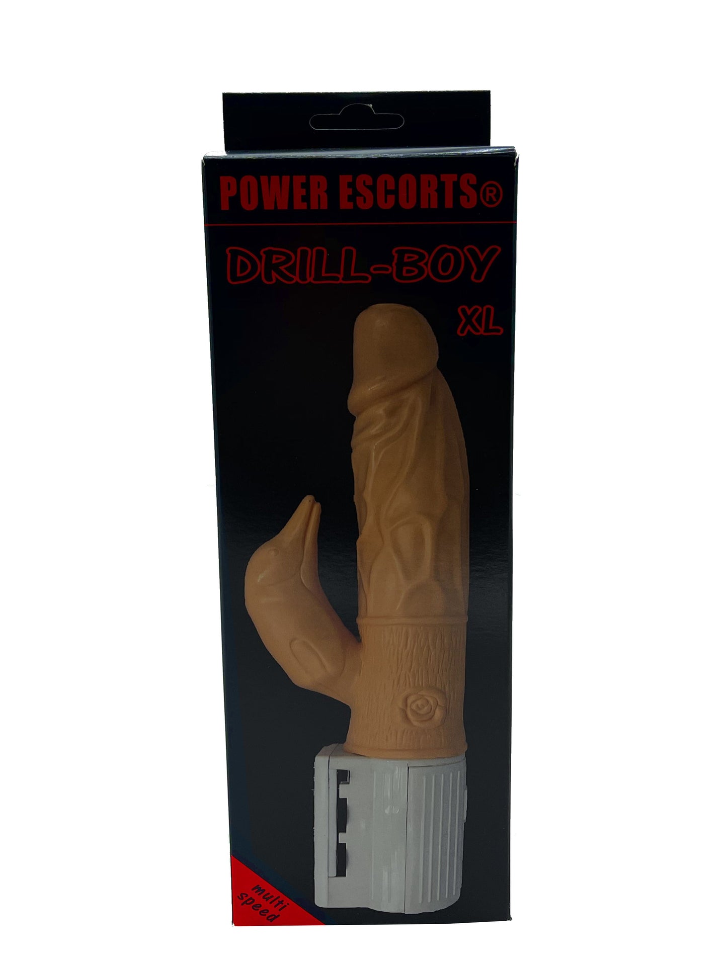 Power Escorts - BR240 - Dril-Boy XL - Big size 23 cm - Multiple Vibrations - Seperate Clitoris Stimulator - Flesh - Colour Box