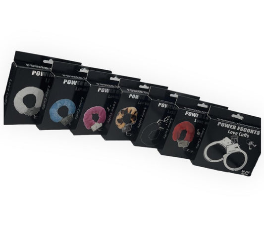 Power Escorts Furry Hand cuffs 7 Colours Mixpack - 7 Pieces - Love Cuffs - BR206