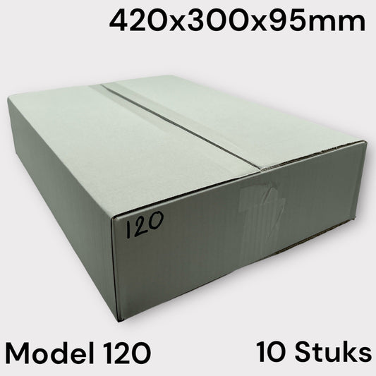 Verzend Doos Wit Model 120 420x300x95mm 10 Stuks