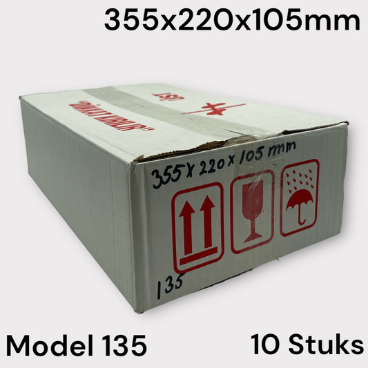 Gebruikte Doos Wit Model 135 355x220x105mm 10 Stuks