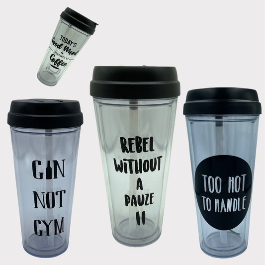 Sport/Koffie Beker Gemaakt van Hard PVC 500ml