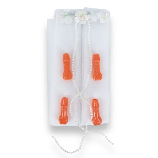 Unieke Sluier Met Piemeldecoraties - Creëer een Grappige en Opvallende Look!