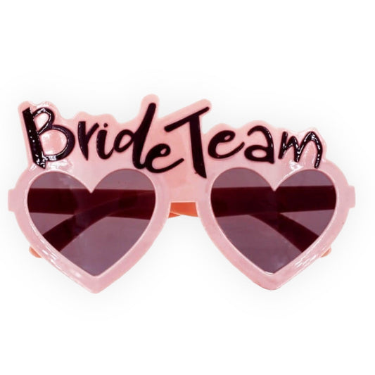 Maak een statement met de Grappige Bril Voor Vrijgezellenfeest ''Bride Team'' Roze