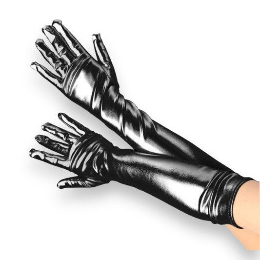 Lange Wetlook Handschoenen: Verfijnde Stijl en Statement Accessoire in 6 Kleuren