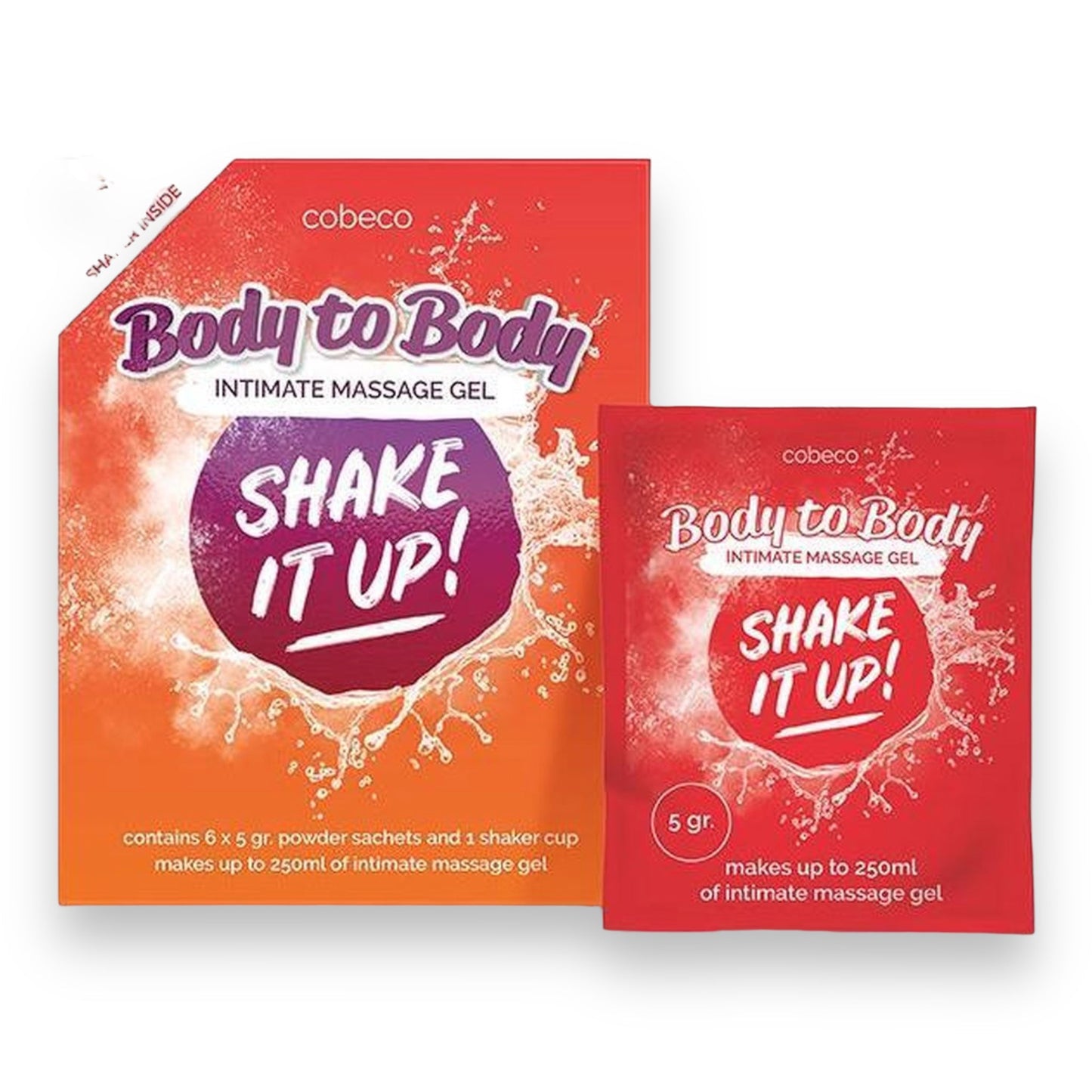 Cobeco Shake It Up Intimate Massage Gel Powder 30 Grams - 6 x 5 Grams In Colour Box