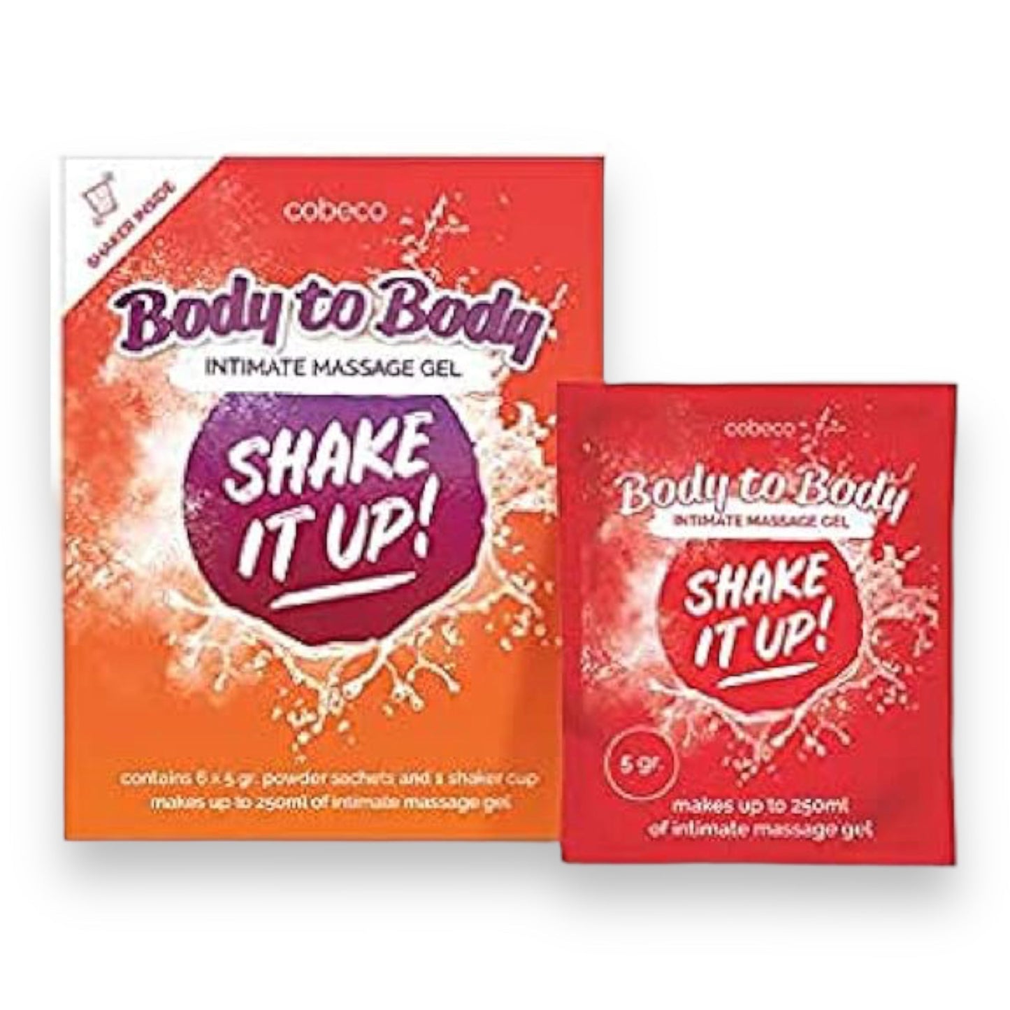 Cobeco Shake It Up Intimate Massage Gel Powder 30 Grams - 6 x 5 Grams In Colour Box