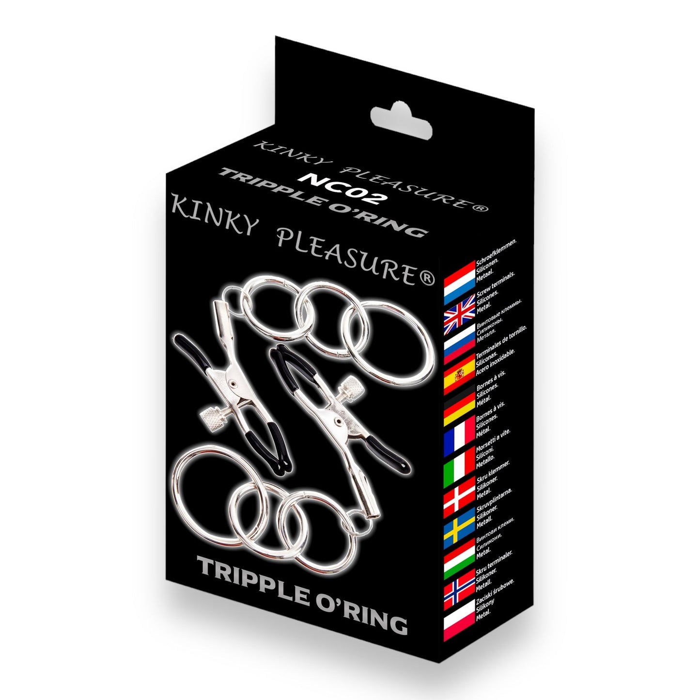 Tripple O'Ring - Kinky Clamps - Zware Versie - Nipple Clamps - Stijlvolle Kleurdoos