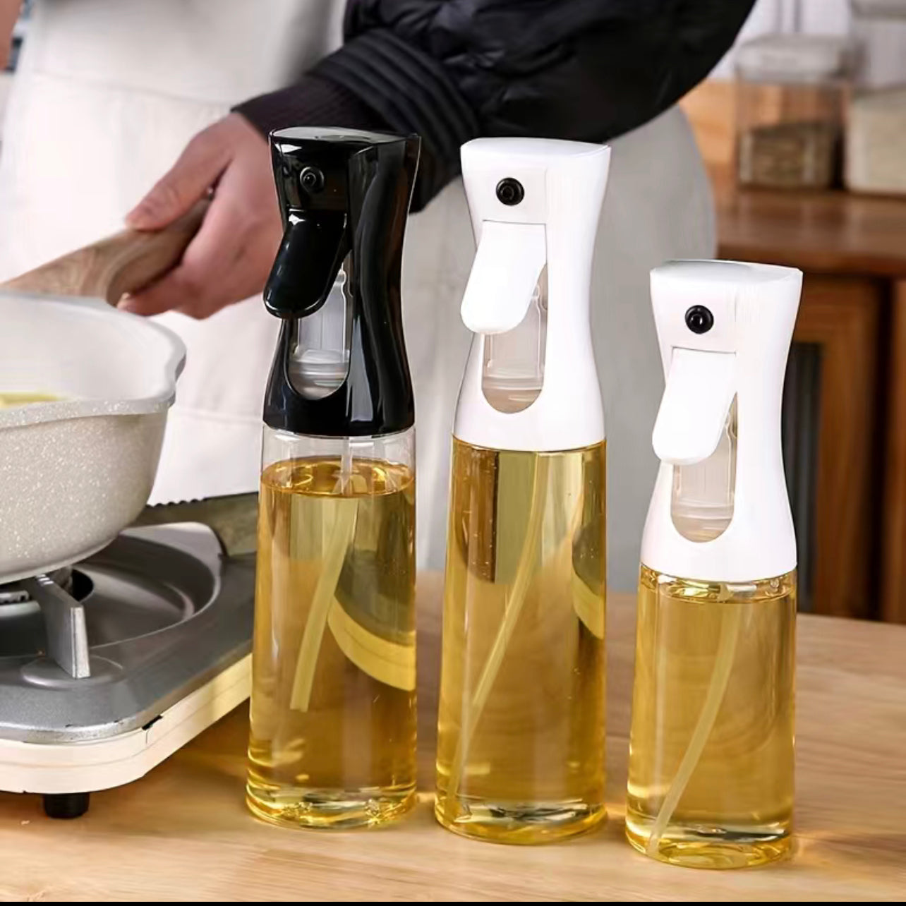 Keuken Oliefles Spray - Olijfolie Dispenser - Pers-type Ontwerp - Fitness en Barbecue - Gemakkelijk en Precies