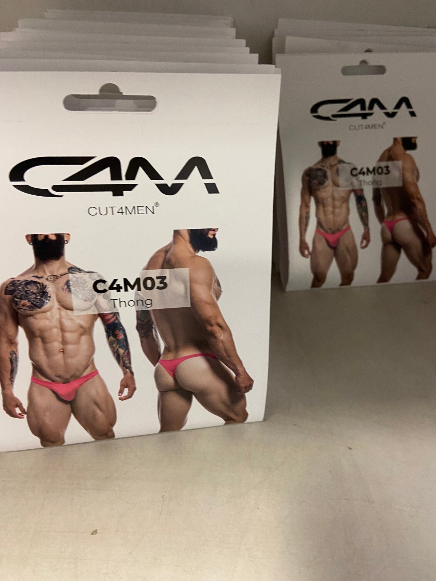 CUT4MEN - C4N03 - Thong Men Underwear - Neon Coral - 4 Sizes - 1 Piece
