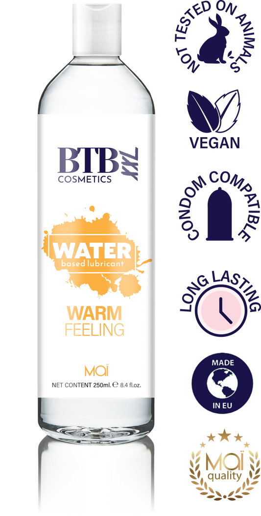 BTB Cosmetics Vegan Warm Feeling Water Based Lubricant XL 250 ML - LT2413