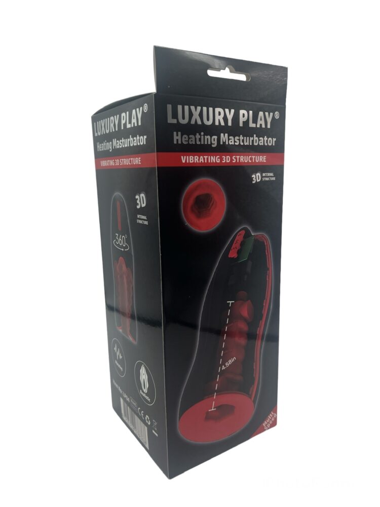 Luxury Play Big Rechargeable Masturbator - Heating - 2 Motors - Black - LP04 - Colour Box