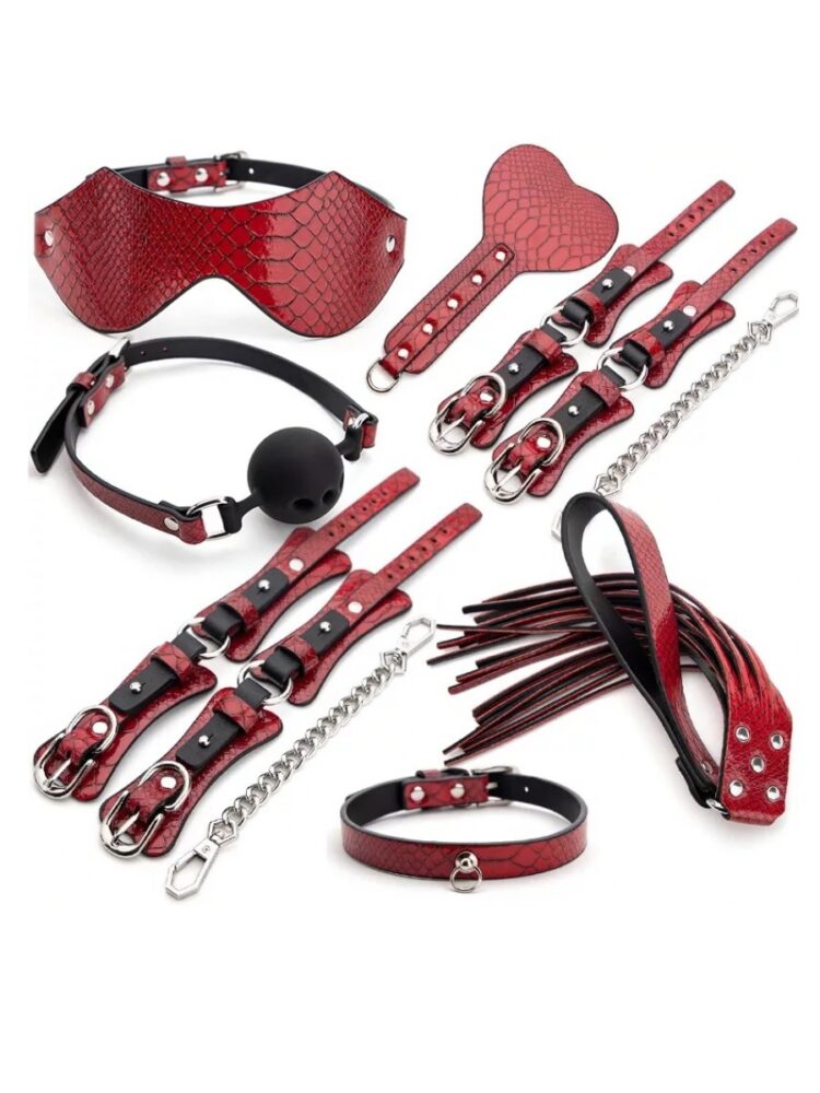 Argus High-End Luxe Sterke Bordeaux Bondage Set - Laat je Verlangens los in Stijl - 7-Delig