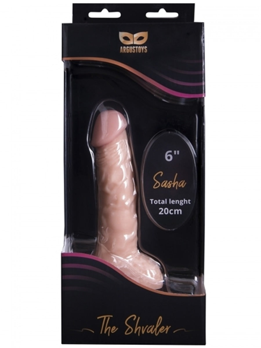 Argus Sasha Realistische Dildo Met Ballen en Zuignap - Huidskleur - 20 Cm / 6 Inch - AT 001034 - Sterke Kleurrijke Doos