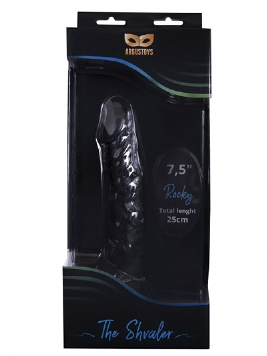 Argus Rocky Zwarte Realistische Dildo Met Ballen - 25 cm / 7,5 Inch - AT1038