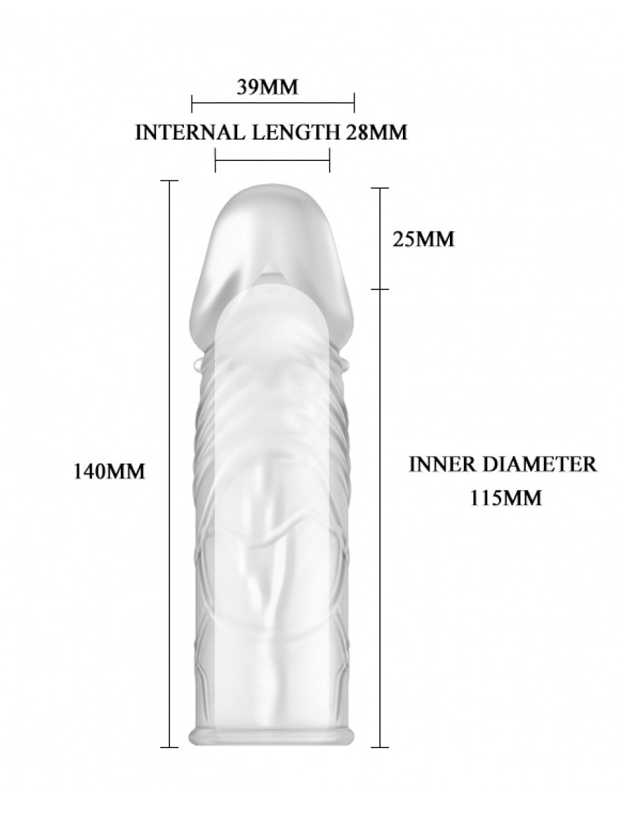 Argus Realistische Transparante Penis Sleeve - AT 001025 - 14 cm