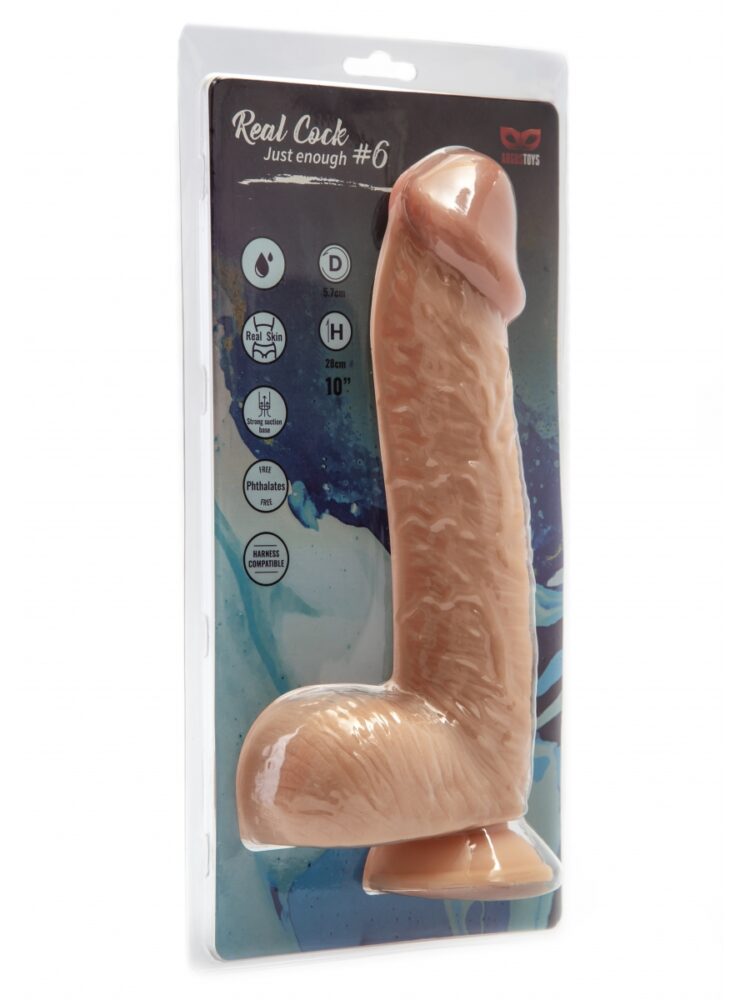 Argus Realistische Cock 6 Realistische Dildo met Ballen en Zuignap - Enorm Formaat 28 cm - Dia 5,7 cm AT1070