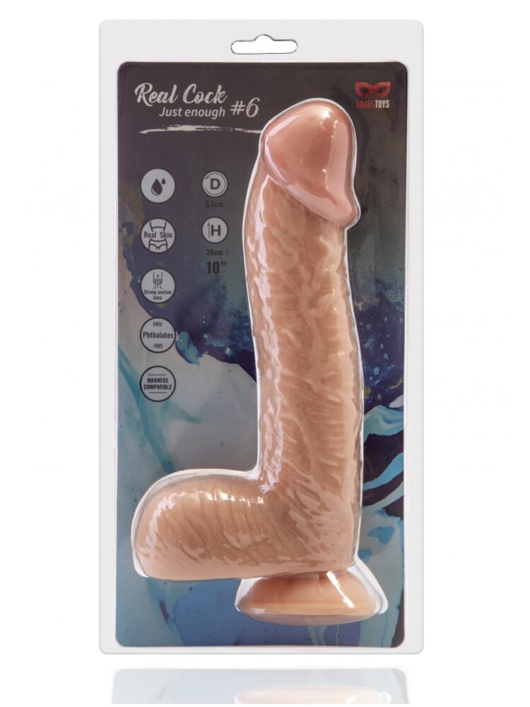 Argus Realistische Cock 6 Realistische Dildo met Ballen en Zuignap - Enorm Formaat 28 cm - Dia 5,7 cm AT1070