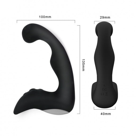 Power Escorts Rechargeable Prostate Stimulator with Remote Control - Black - BR177