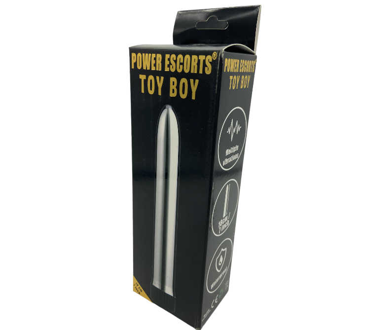 Power Escorts Toy Boy Classic Vibrator - 18 CM - Silver - BR61