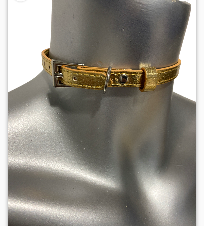 Power Escorts Luxury Collar Gold with Stones Name HOT - BDSM - Heavy Quality