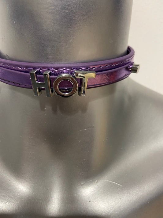 Power Escorts Luxury Collar Purple with Name HOT - BDSM - Heavy Quality