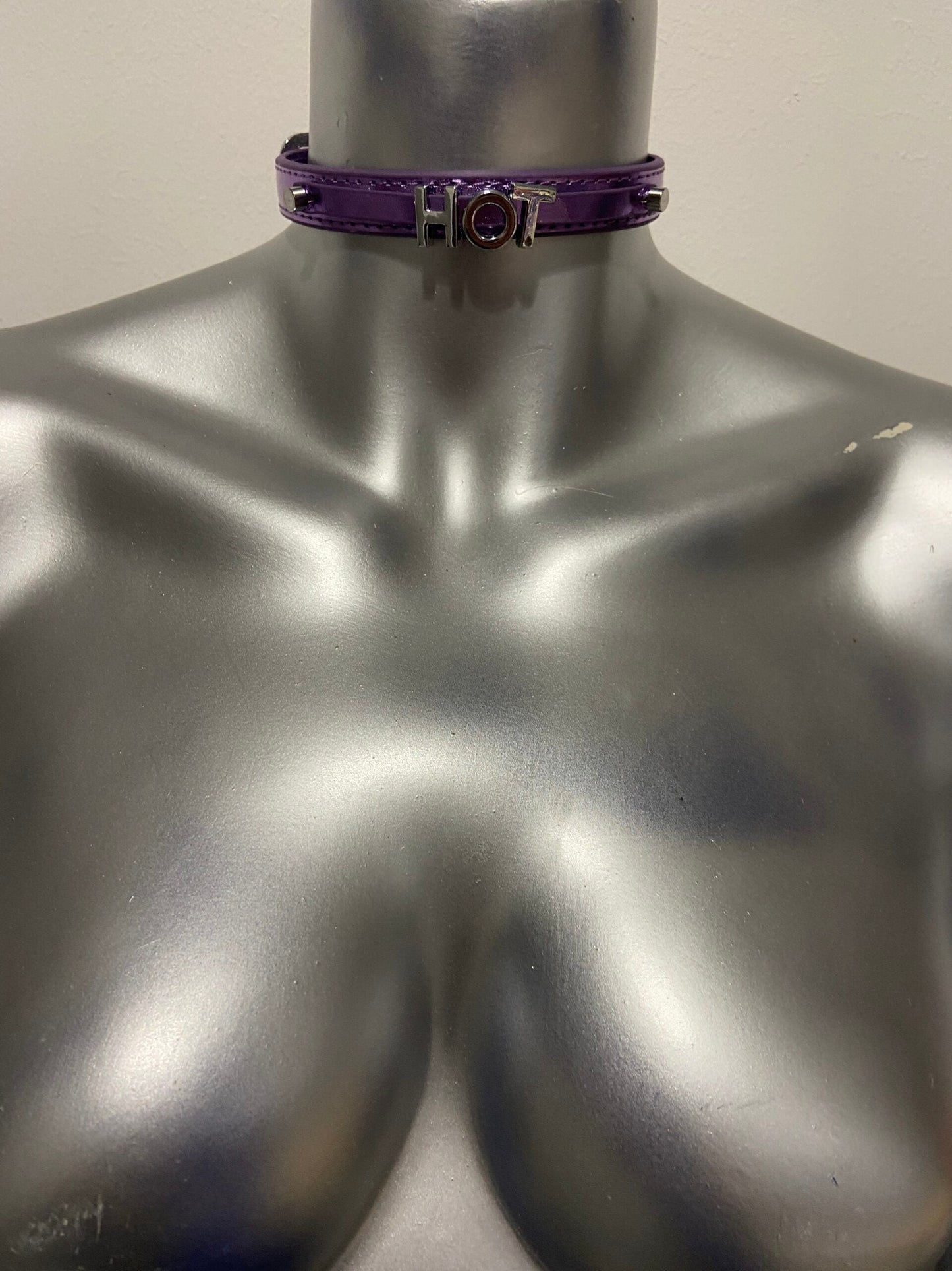 Power Escorts Luxury Collar Purple with Name HOT - BDSM - Heavy Quality