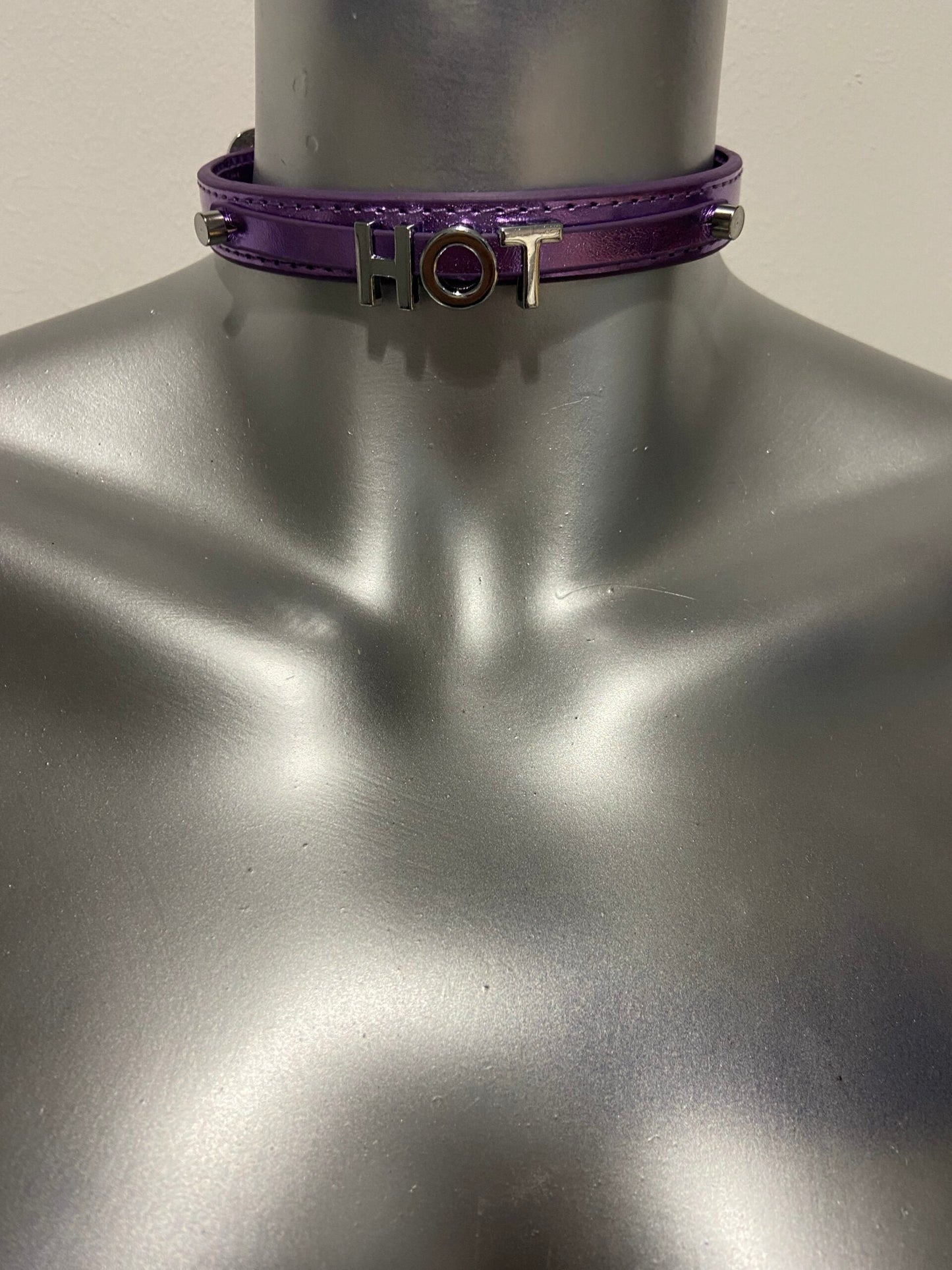 Power Escorts Luxury Collar Purple with Name HOT - BDSM - Heavy Quality